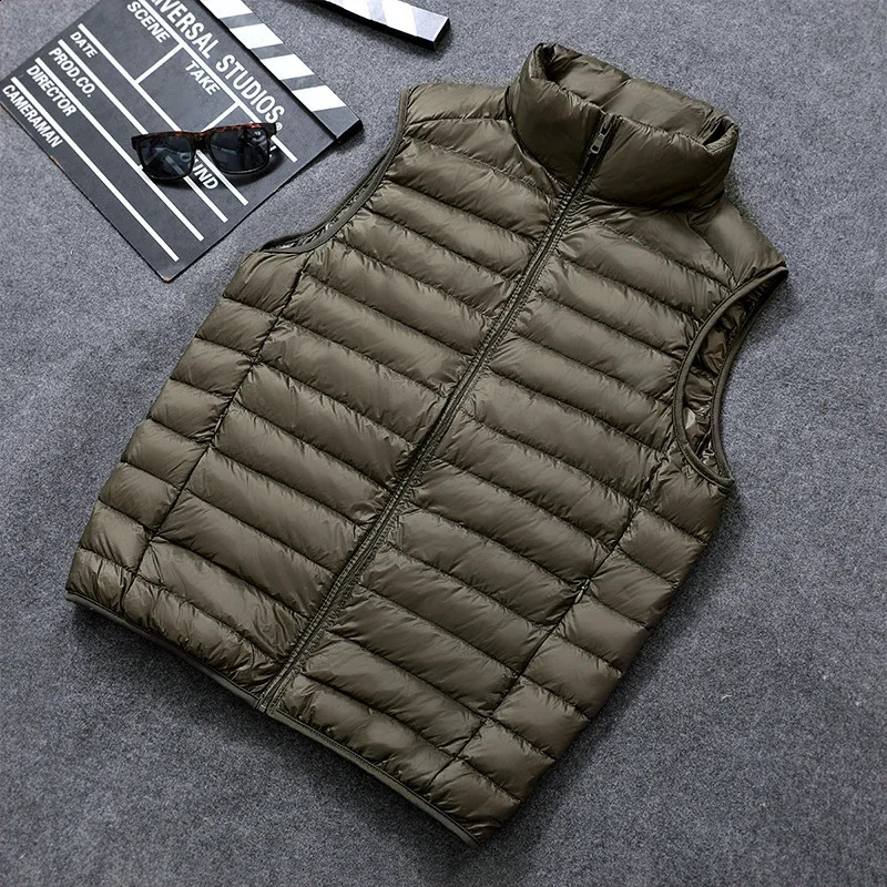 Men Spring Down Vest Jackets Mens Lightweight WaterResistant Packable Puffer Sleeveless Coats Big Size 5xl 6xl 250109