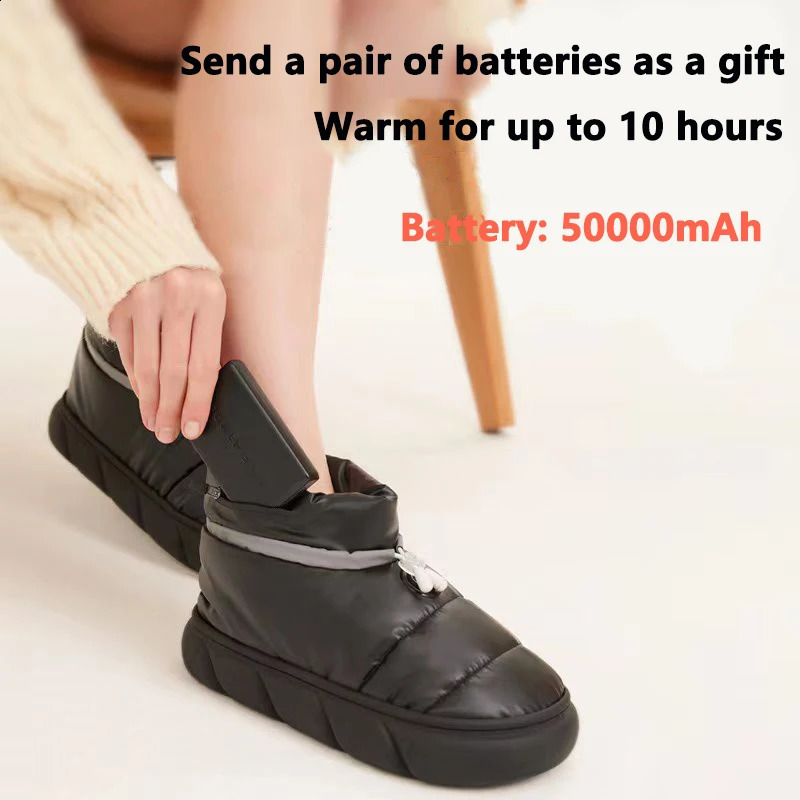 Heated Slippers Men women Non-SlipHeating Thermal shoes with 5000mAhRechargeable Battery keep Feet warmfor Wwomen office Home 250120
