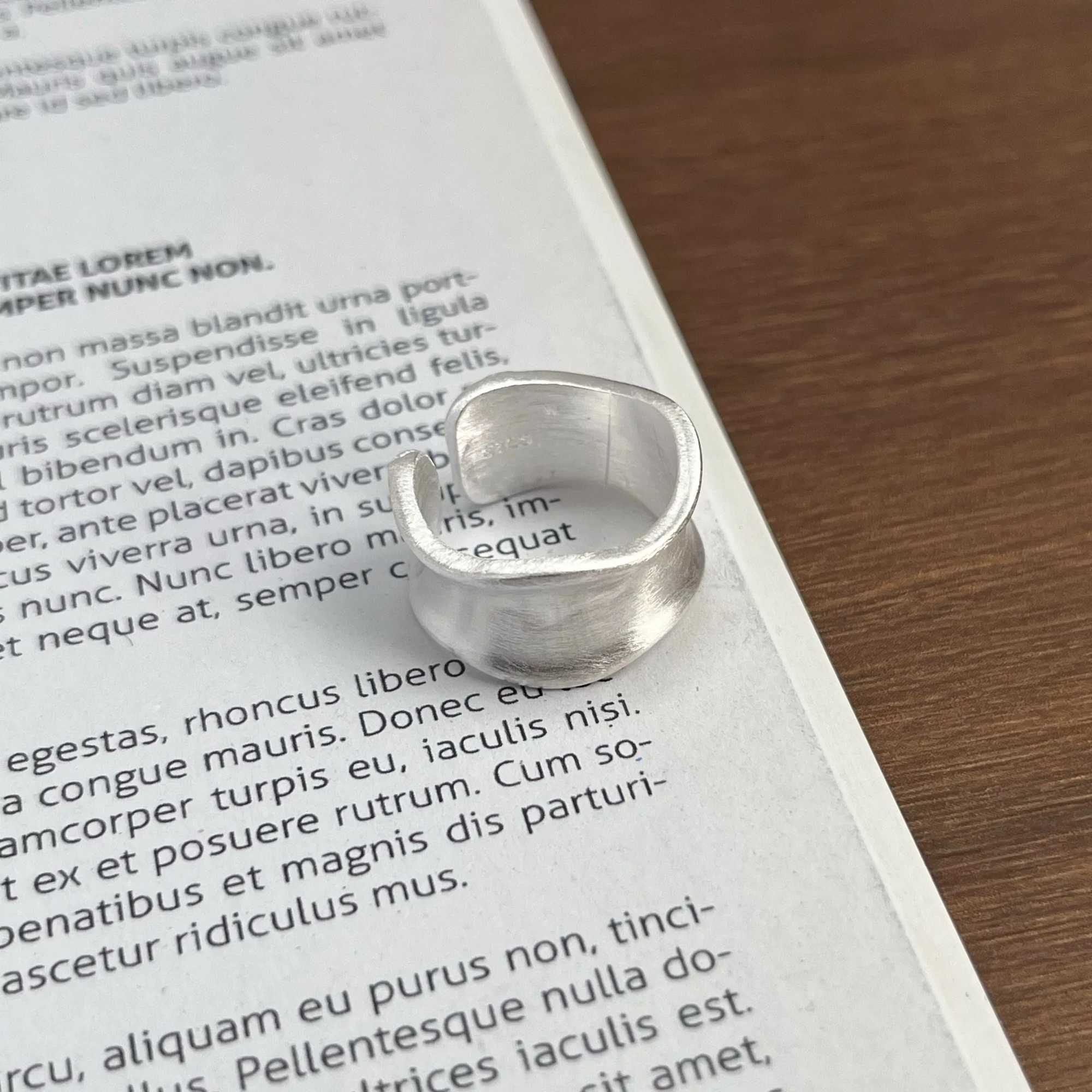 925 Sterling Silver Rings for Women Men Fashion Handmade Wide Ring Couple Minimalist Party Jewelry Gift Prevent Allergy W250207