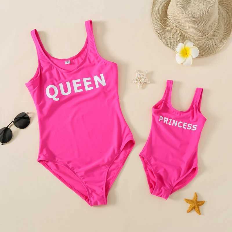 Baby Mommy and Daddy Son Daughter Clothes Clothing Family Letter Printing Sandbeach Swimsuit Family Matching Outfits Swimwear W250207
