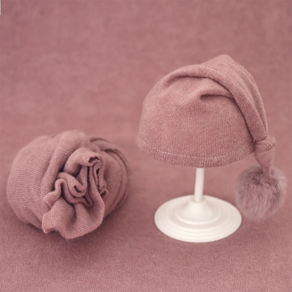 Soft Baby Po Wraps With Hat 2pcs Sets born Boys Girls Pography Swaddle Blanket Infant Picture Props Accessories 250206