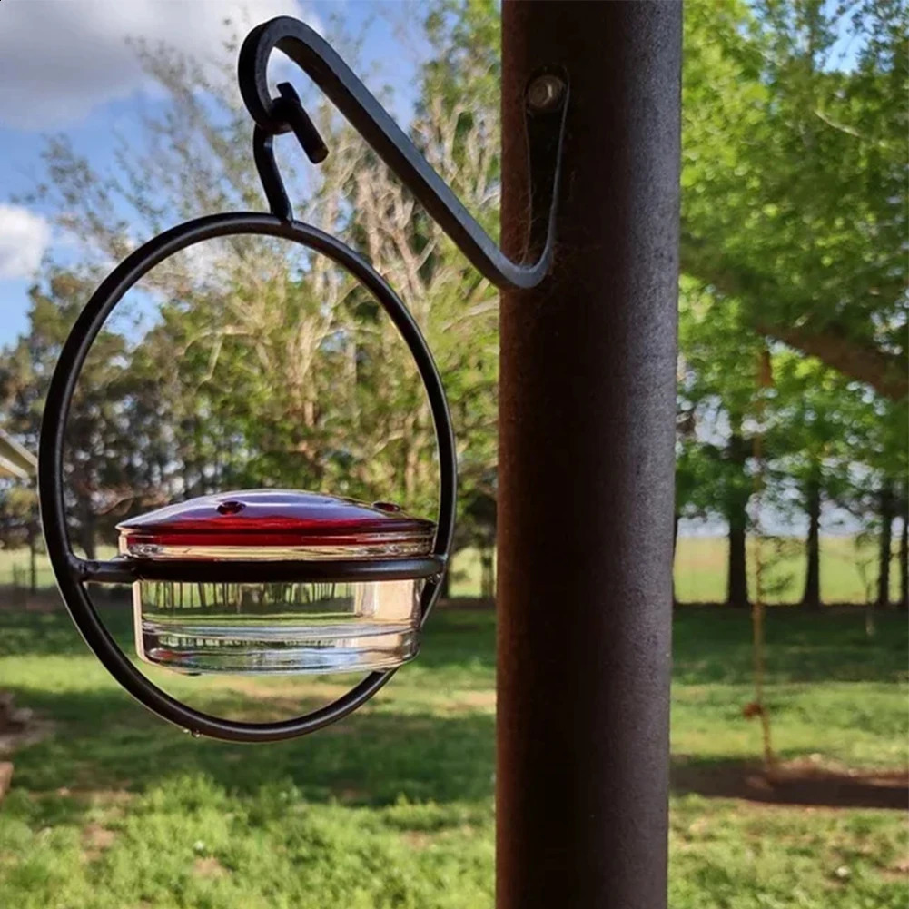 Hummingbird Drinker Feeder with Red Glass Bowl Outdoor Humming Bird Feeder Attract Birds for Outside Garden Backyard Patio Deck 250121