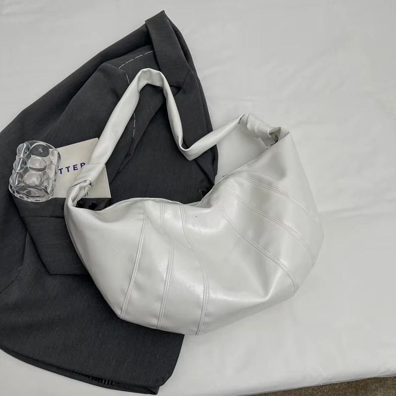 MOODS Crescent Shoulder Bags For Women 2024 Winter New Crossbody Soft PU Leather Large Capacity Shopper Tote Hobo Bag Female PU Casual