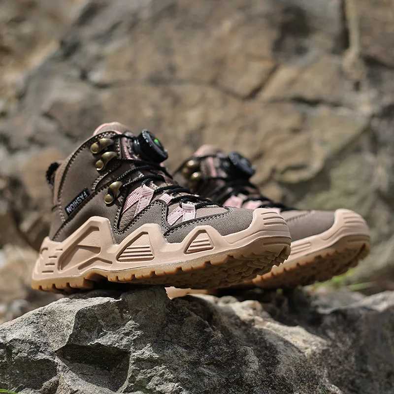 Children Outdoor Tactical Boots Kids Camping Combat Training Quick release Breathable Hiking Shoes W250207