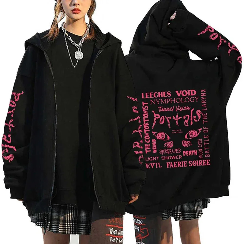 Melanie Martinez Portals Tour Zipper Hoodie Casual Mens Hip Hop Street Clothing Jacket Y2K Coats 250207