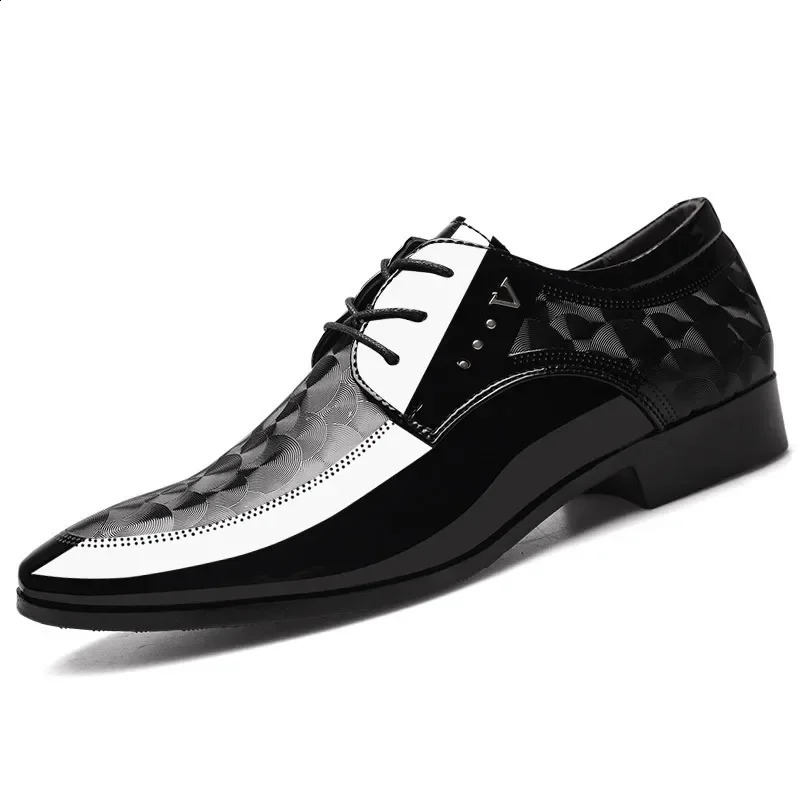 Oxfords Leather Mens Shoes Casual Dress Men Lace Up Breathable Formal Office for Man Big Size 38-48 Flats 250410