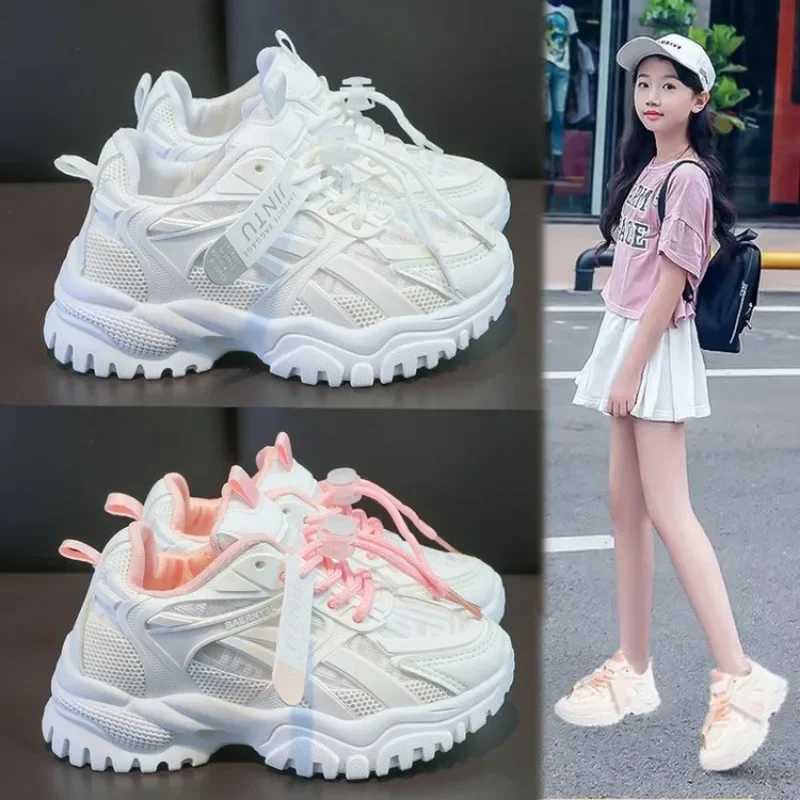 Girls Sneakers 2024 Children Casual Shoes Mesh Platform Designer Tennis Sneaker 6 To 12 Years Kids Sports Shoe for GirlXJ250318