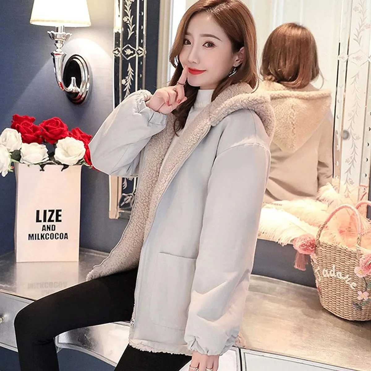 Multi functional womens maternity baby carrier hooded jacket zipper kangaroo jacket detachable hooded sweater winter sweater W250207