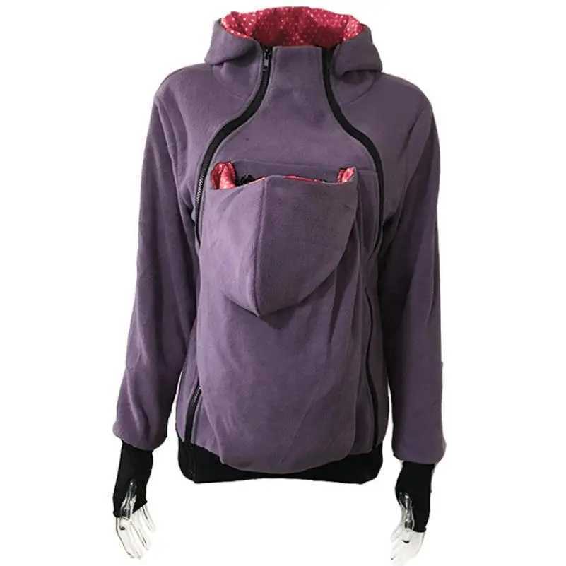 2022 New Autumn Winter 3-in-1 Detachable Baby Sleeping Bag Multifunctional Kangaroo Mom Hooded Sweater Jacket Womens W250207