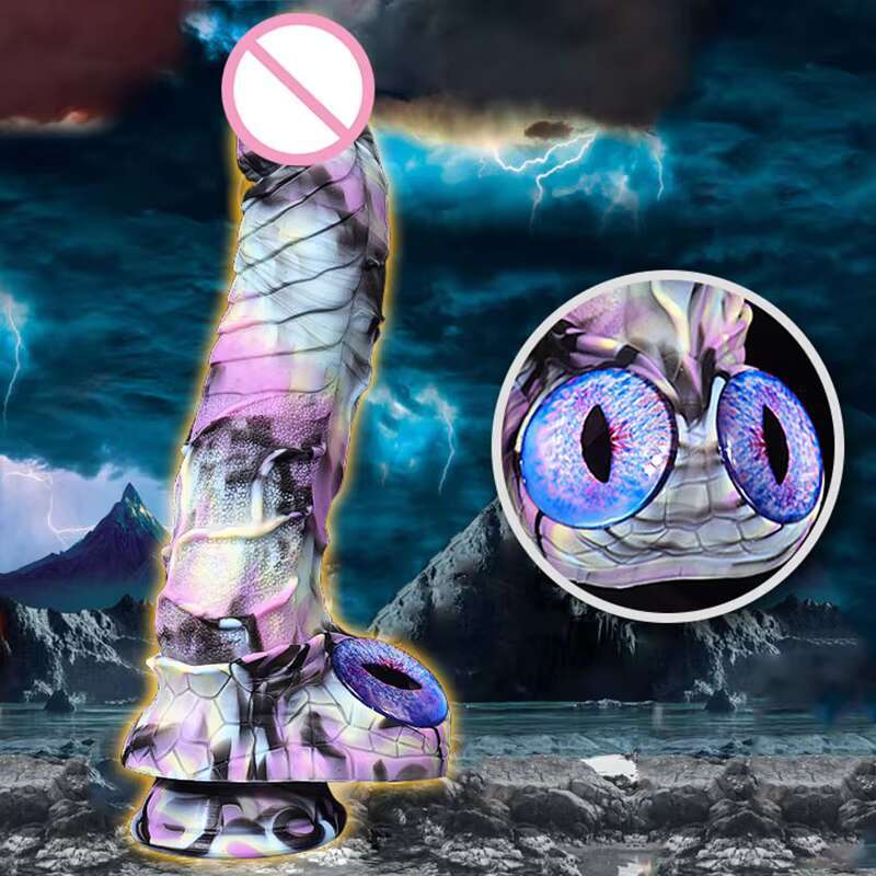 Huge Monster Realistic Anal Two Eyes Dragon Dildo sy Harness Compatible With Strong Suction Sex Toys For Women