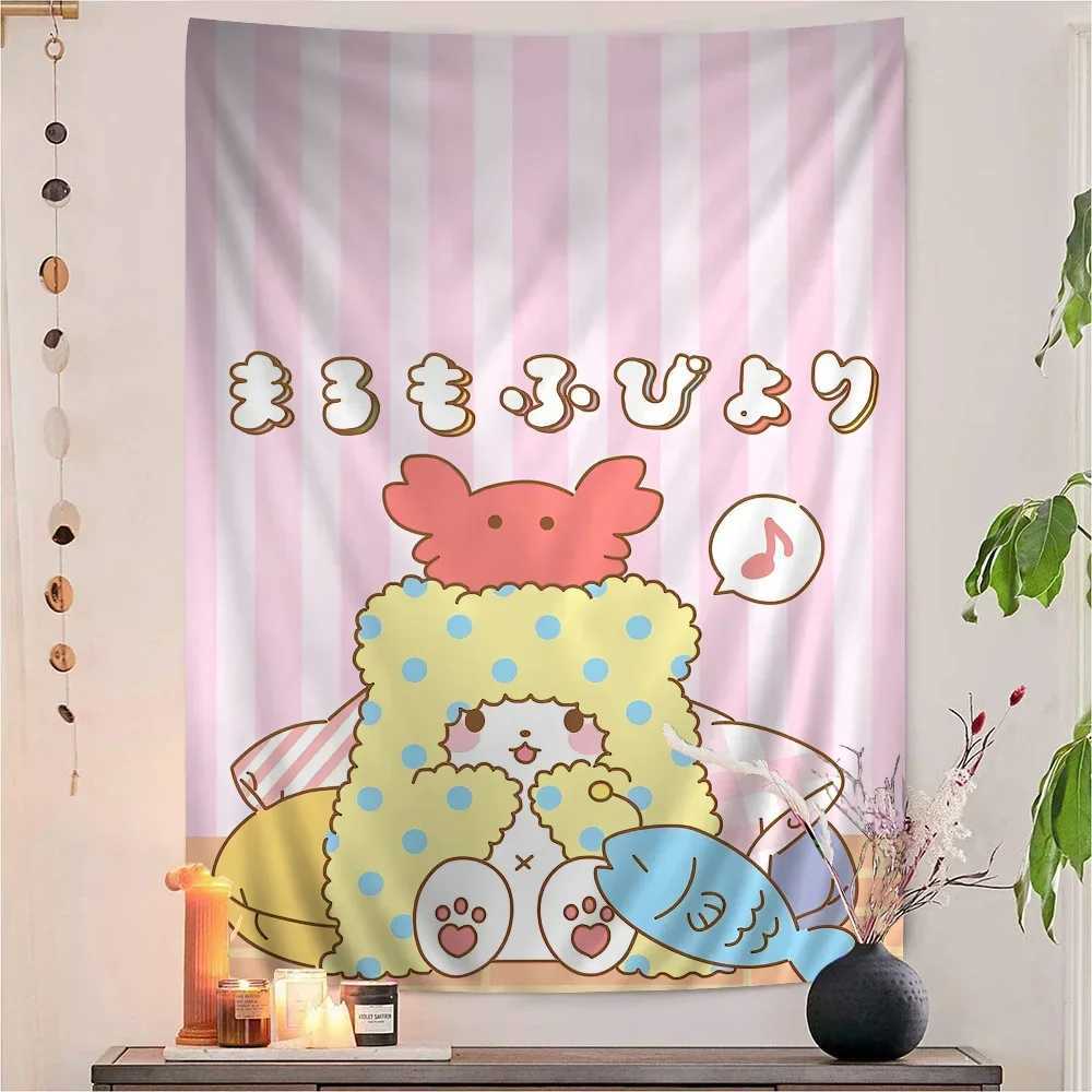 Cute Cartoon Marumofubiyori Cartoon Tapestry for Living Room Home Dorm Decor INS Home DecorC250205