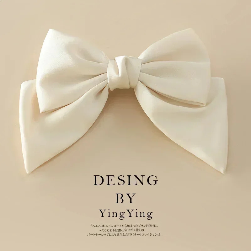 Ins Fashion Black Satin Bow Hair Clips for Women Elegant Solid Color Ponytail Spring Hair Clip Girls Hair Accessories Headwear 250120