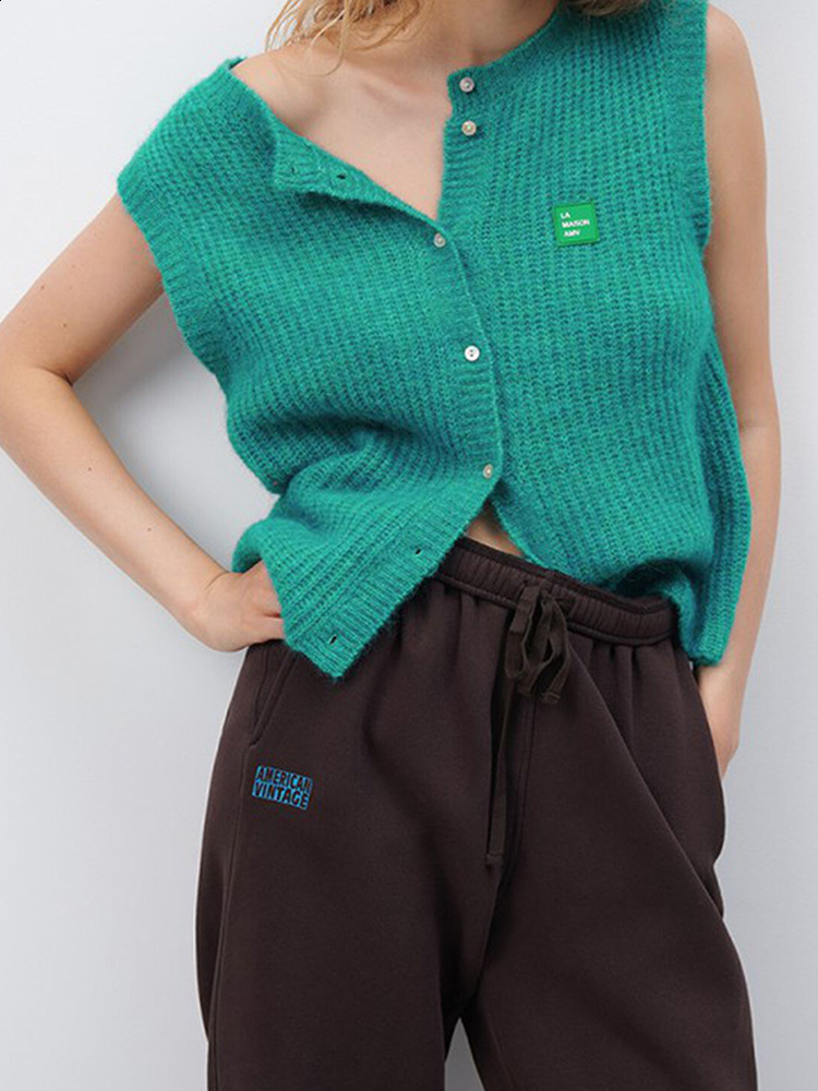 Gaono Women Knitted Tank Tops Casual Summer Solid Color Button Front Basic Vest Sleeveless Shirt y2k Aesthetic Clothes 240814