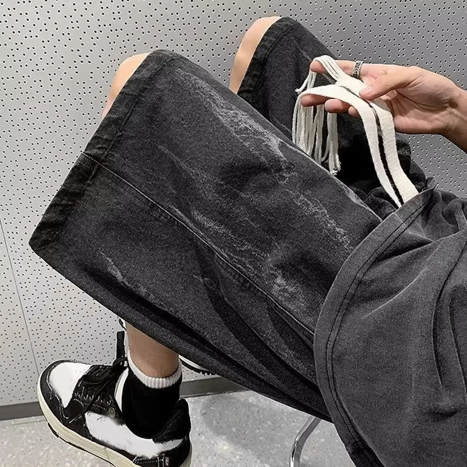 MenS Casual Shorts Summer Loose Hip Hop Cropped Jeans Work Holiday Denim Vintage With Cargo Pockets Fashion Slacks 250120
