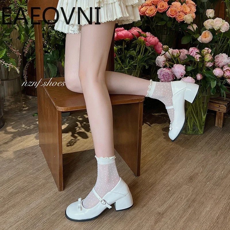 2024 Spring Mary Jane Shoes Womens Elegant Low Heel Shoes Fashion Casual Buckle Single Shoes Ladies College Style Footwear 250206