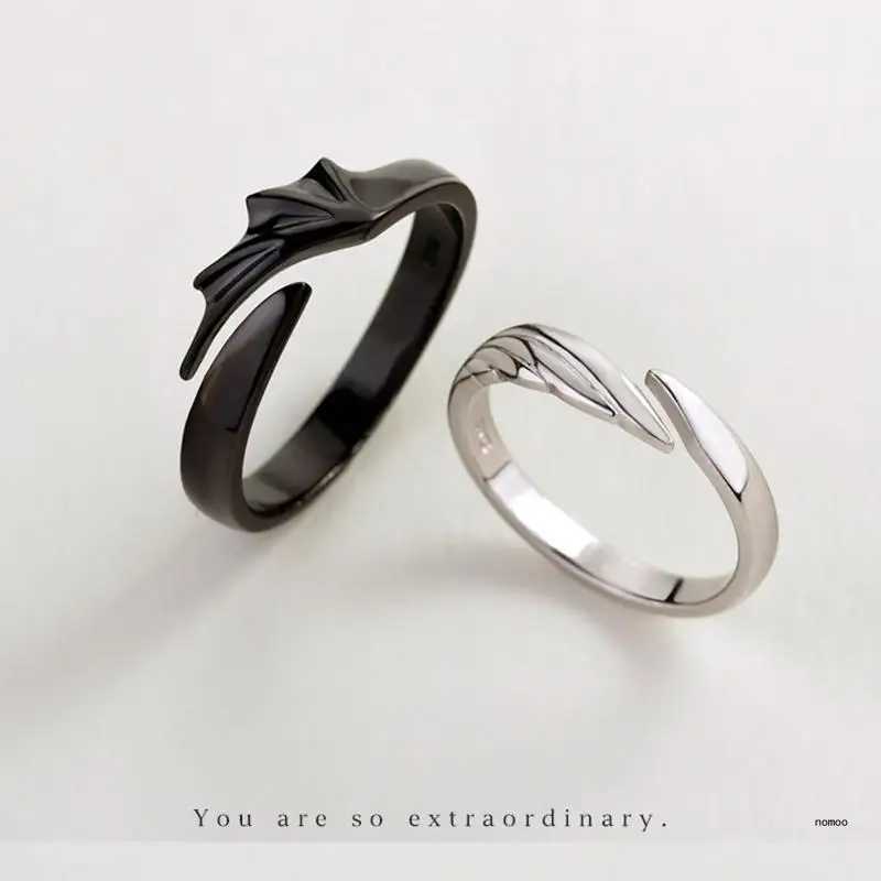 2 unique adjustable couple rings matching rings suitable for women men angels and demons rings W250207