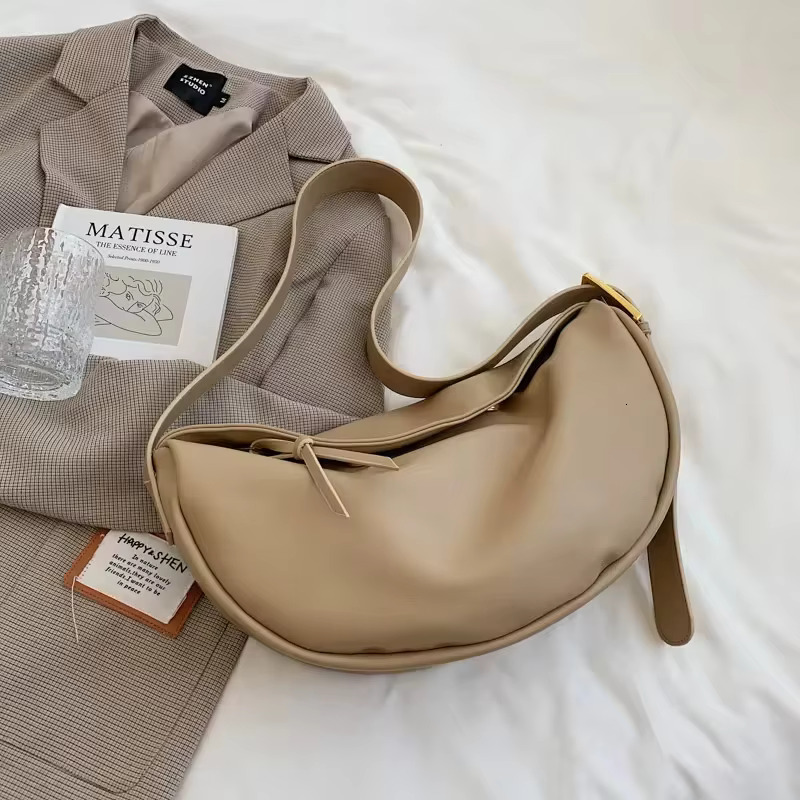 Crossbody For Women Large Capacity Handbags Solid Soft Shoulder Bags Female Casual Travel Hobos Bag Vintage Sac New PVC Gender Neutral
