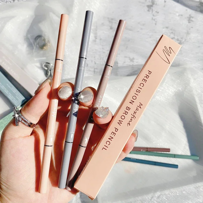 Maxfine Ultra Fine Triangle Eyebrow Pencil Precise Brow Definer Long Lasting Waterproof Morandi Cool Brown Eyebow Makeup 6 Color 250108