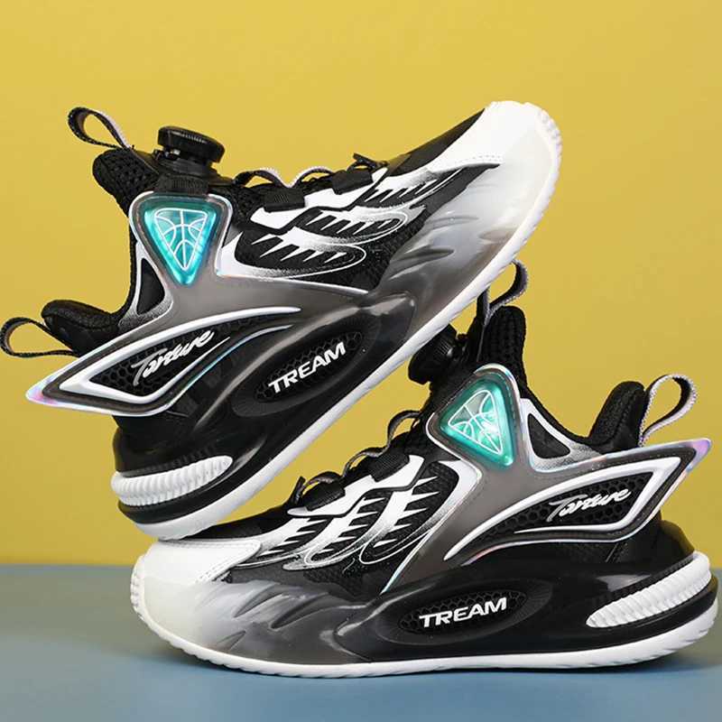 Childrens Running Shoes Leather Cushioned Outdoor Sports Shoes New Casual Wear-resistant Fashionable Walking Shoes for KidsXJ250207