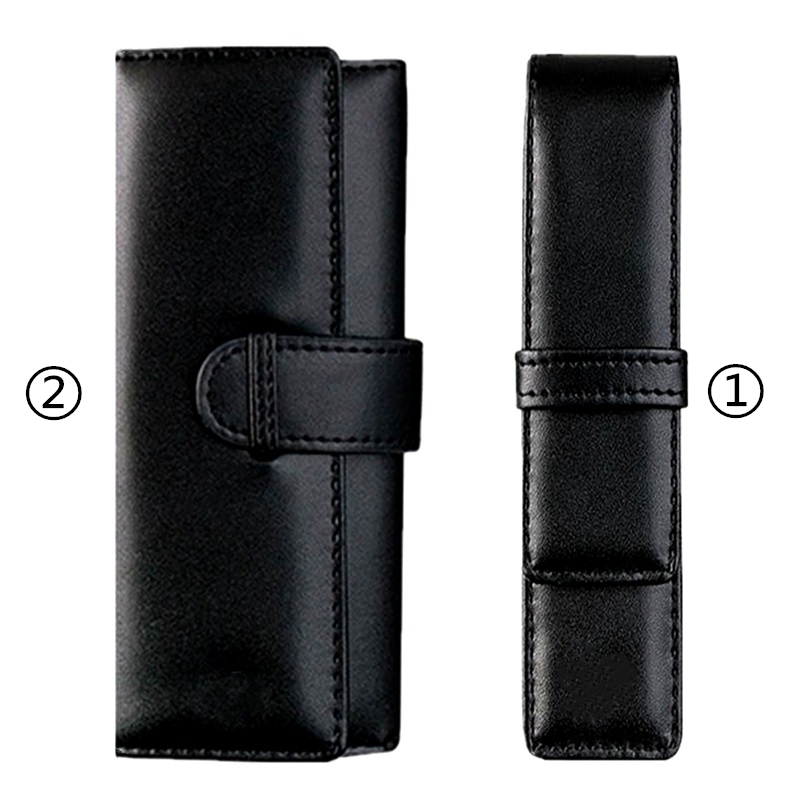Luxury Monte Black Leather Case Pen Holder High Quality Office School Stationery Accessories Portable Pencil Bag As Gift