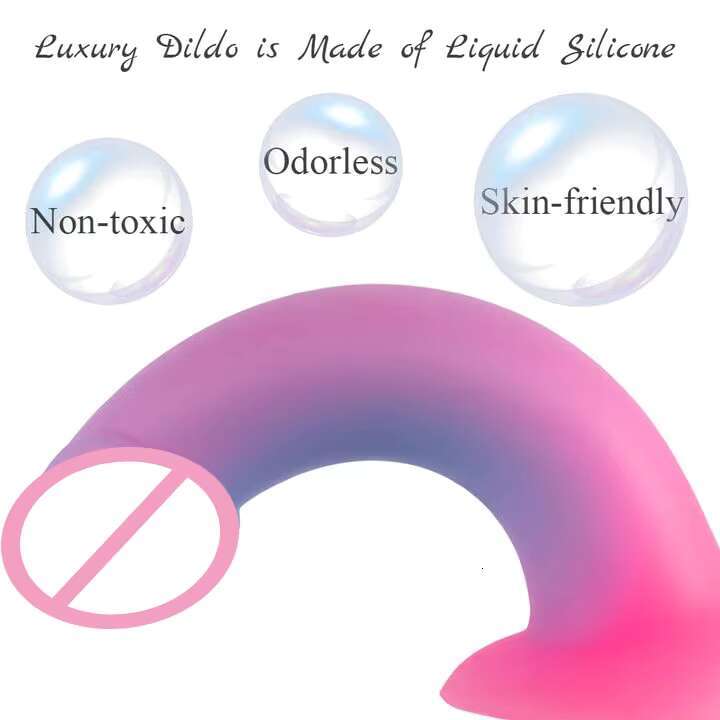 Silicone Realistic Dildo Colorful Glowing Vaginal Anal Adult Sex Toy for G-spot and Prostate Orgasm