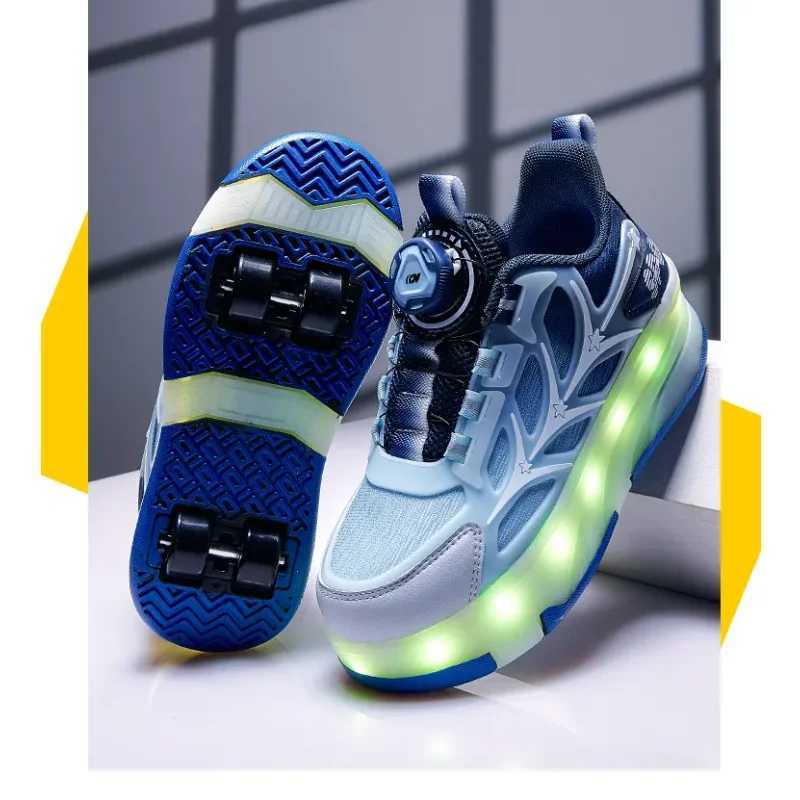 Fashion Kid Students Air Roller Skating Shoes Childrens Birthday Boys and Girls Par Shoes Christmas Gift W250207