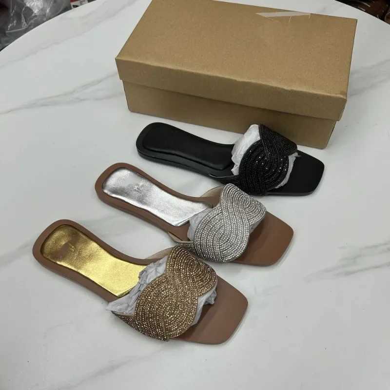 Ladies Flat Slippers Leisure Beach N-slip Womens Shoes 2024 Summer New Outdoor Luxury Brand Designer High Quality FootwearXJ250207