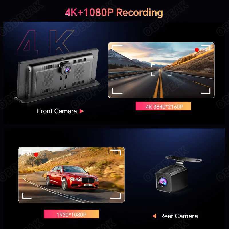 car dvr K2 Pro 11.3 Dash Cam 4K 2160P Car DVR Recording Carplay Android Auto Wireless Connection 5G WiFi GPS Navigation Dashboard R250506