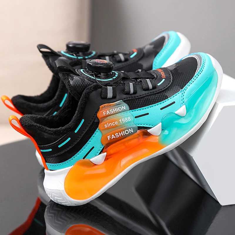 Kids Sneakers Outdoor Sports Comfortable Casual Footwear Fashion Rotating Buckle Wear-resistant Running Shoes for Children W250207