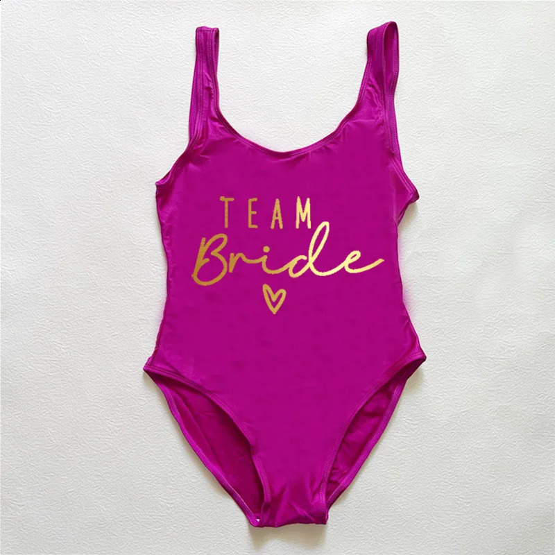 S3XL OnePiece Swimsuit Women Team Bride Summer Swimwear Higt Cut Low Back Bathing Suit Bachelor Party Swimming Suit Beachwear 250121