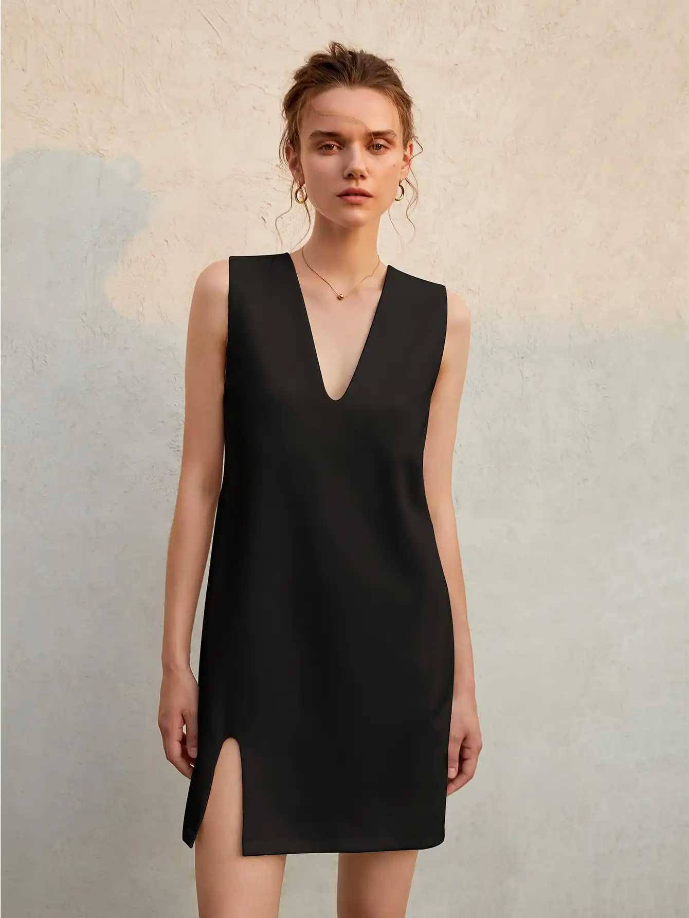 Summer French sveless shift dress Womens Haute Couture loose slimming mini sundressXJ2500207