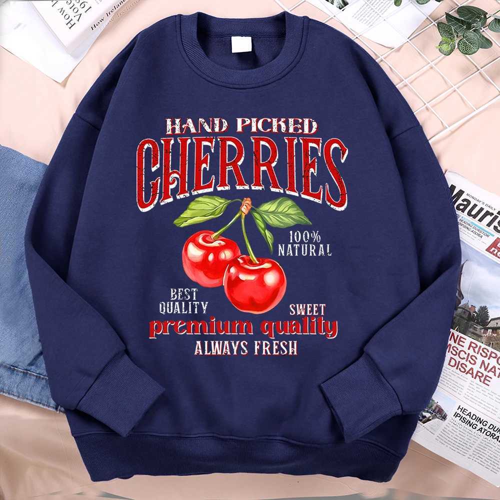 Handmade cherry high-quality hoodie mens Harajuku loose hoodie oversized loose clothing fashionable fitness sweatshirt womens W250207