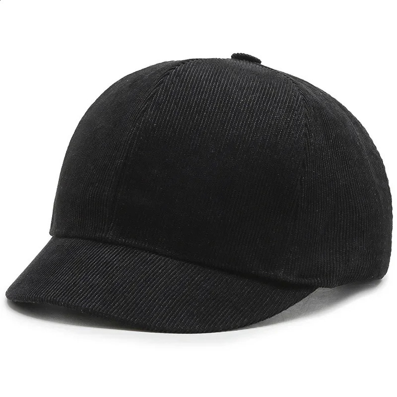 Mens Short Brim Baseball Cap Casual Solid Corduroy Soft Top Cap Small Brim Caps for Women Bone Gorras Dad Hat 250206