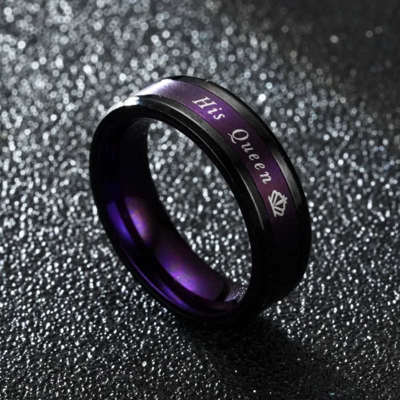 New couple for womens ring queen stainless steel ring romantic wedding band ring jewelry gift W250207