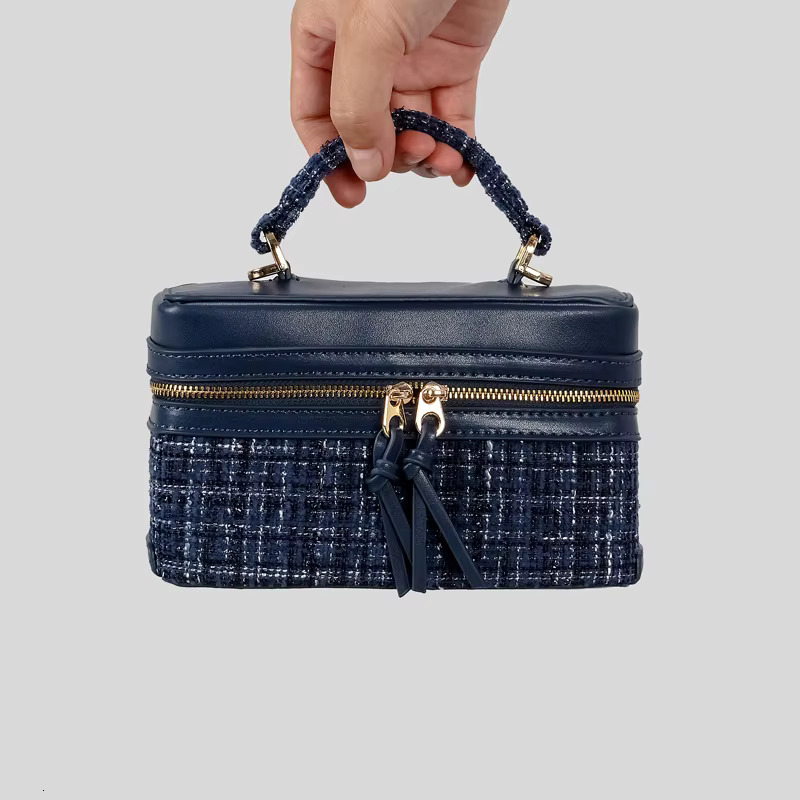 Fashion Woolen Box Women Shoulder Bags Designer Square Lady Handbags Chains Crossbody Bag Small Phone Purses Autumn Trend Cotton Fabric Cartoon