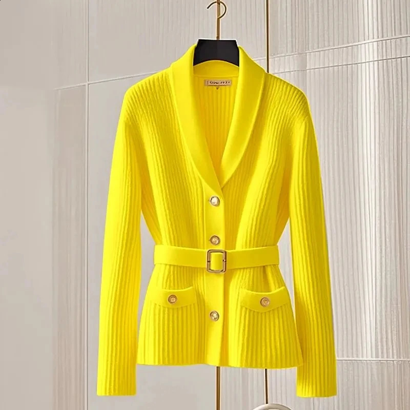 Autumn/Winter 2025 Loose Unique Lazy Wind Womens Knitting Cardigan Sweater Jacket Long-Sleeved Advanced Ladies Sweater Coat 250206