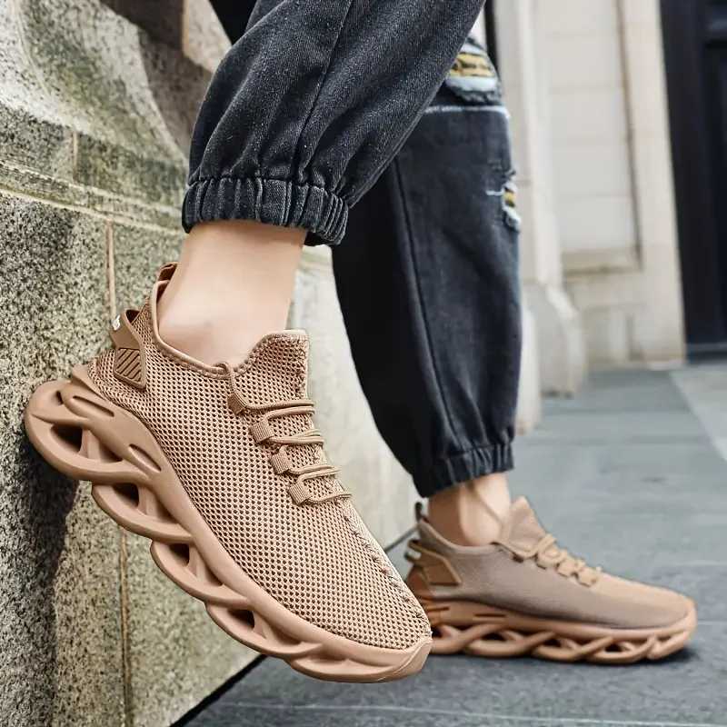Men Sports Running Black Jogging Shoes Casual Sneakers Brown Outdoor Breathab Mesh Women Light Shock-absorption Black Tennis W250207