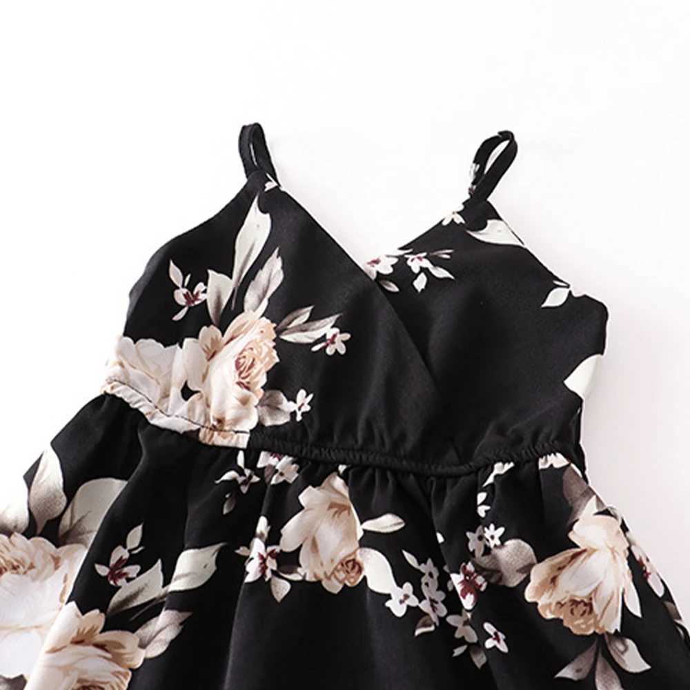 Summer Mom and daughter dress Flower seaside holiday suspender dress For Mommy and me clothes Mother and Daughter family look W250207