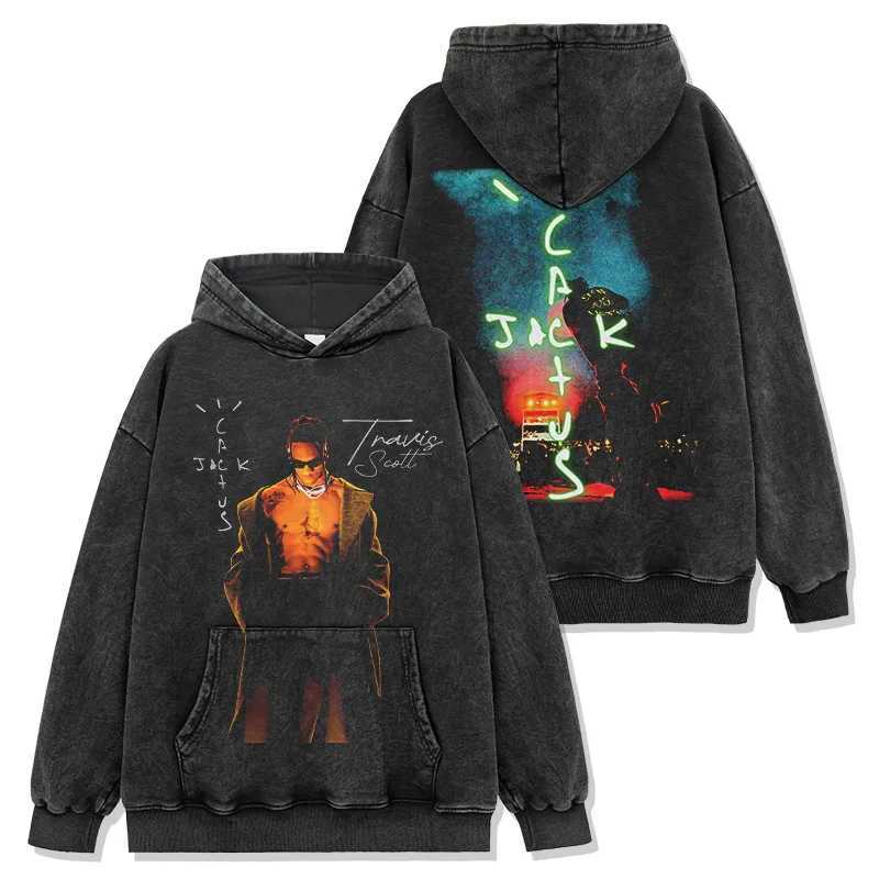 Vetro black printed washed long sleeved round neck casual hooded sweatshirt harajuku promo hoodie high quality tracksuit men W250207