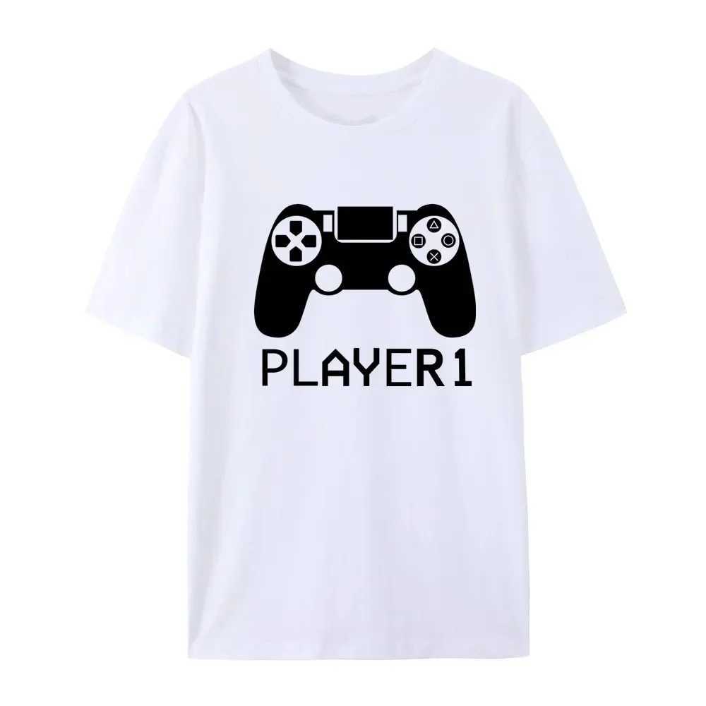 Player 1/2/3 Funny Father Son Family Look Tshirt Summer Short Sleeve T-Shirt for Daddy Baby Bodysuit Family Matching Clothes W250207