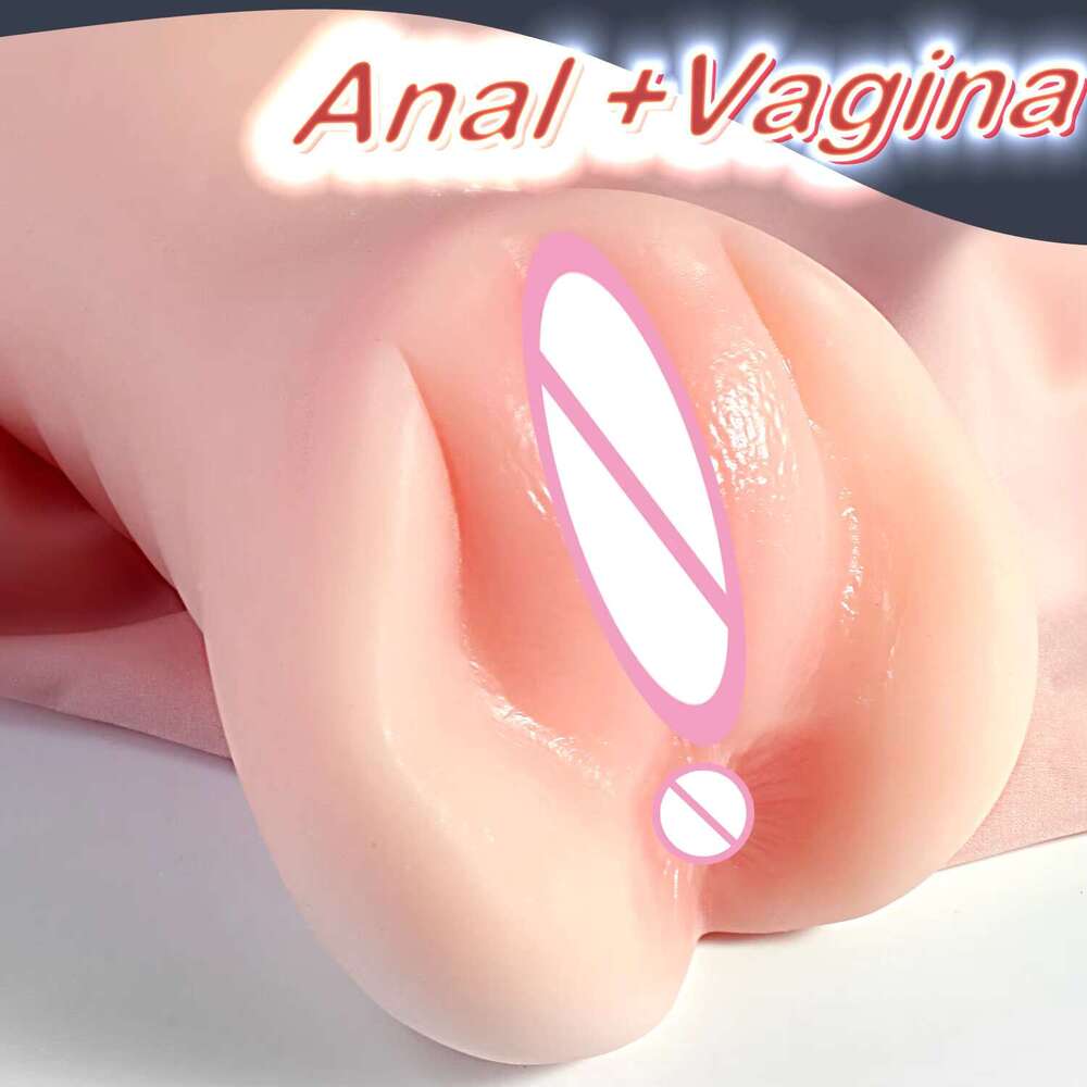 2-in-1 Male Masturbator Cup with 3D Realistic Textured Tight Anus & Pocket Pussy, Adult Sex Toy for Men, Easy to Clean