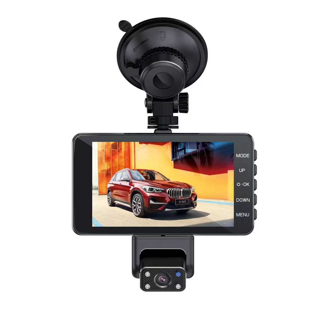 WIFI 4 Inch Touch Screen 1080P 3 Lens Car DVR Video Recorder Dash Cam Smart G-Sensor 170 Degree Wide Angle Ultra Resolution Front with Interior Rear C