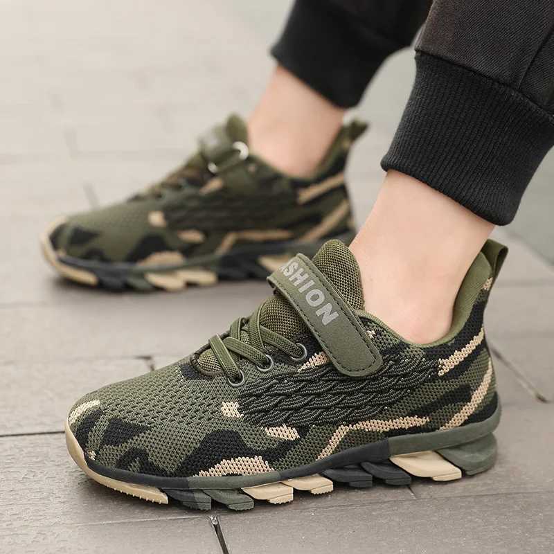 2025 Kids Fashion Sneakers For Boys Girls Tennis Shoes Breathable Sports Running Shoes Children Casual Camouflage Walking ShoesXJ250207