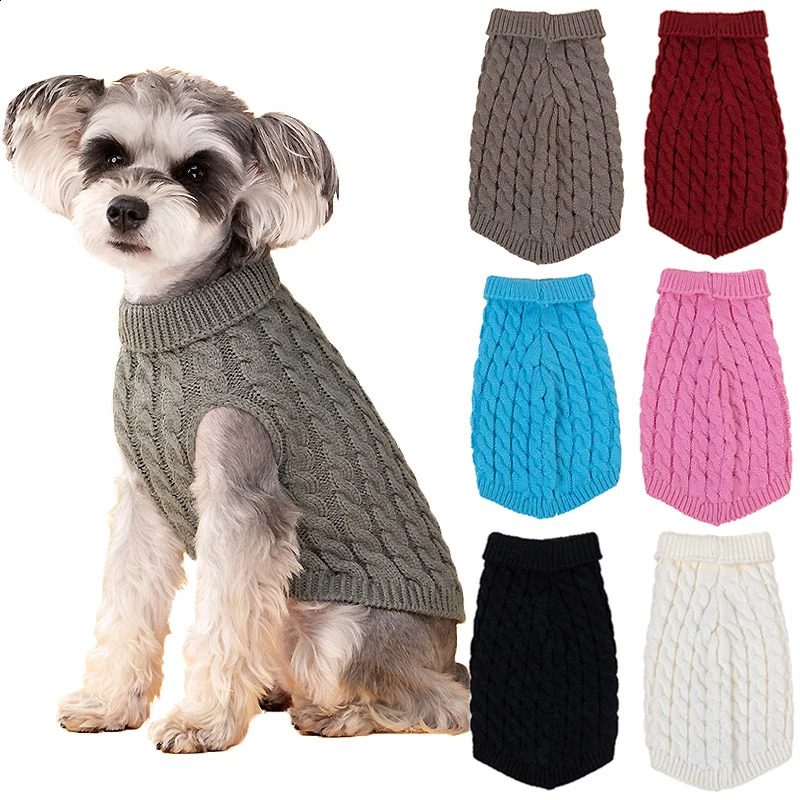 Puppy Dog Sweaters Knitted Pet Clothes for Small Medium Dogs Winter Warm Pet Turtleneck Chihuahua Soft Sweater Yorkshire Coat 250206