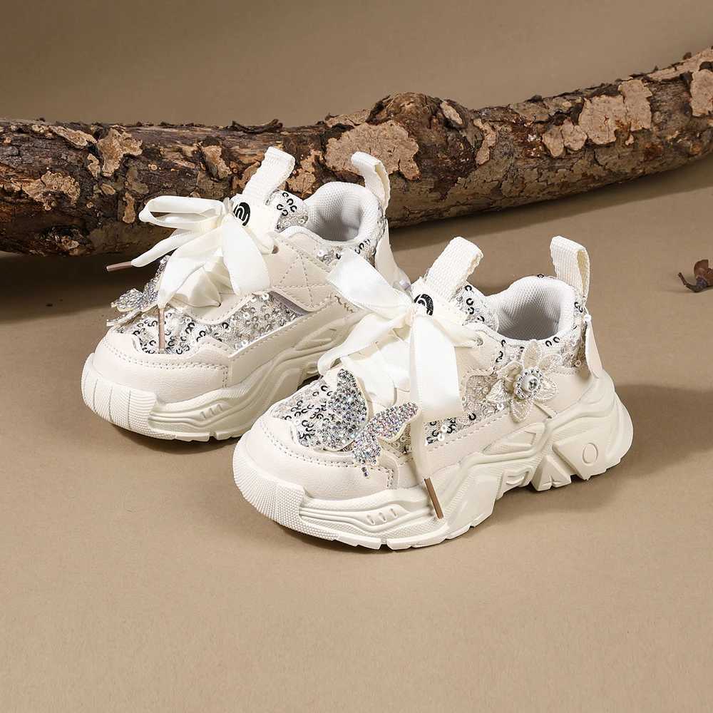 Children Shoes 2025 New Spring Toddler Girls Sport Shoes Bling Soft Sole Breathable Outdoor Tennis Fashion Kids SneakersXJ250207