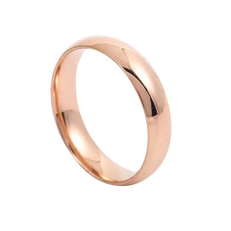 New fashion round smooth stainless steel exquisite ring suitable for high-end luxury finger rings and jewelry for couples W250207