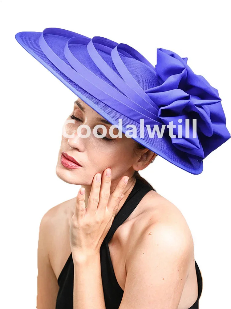 Women Church Wedding Big Fascinator Hat Fashion Large Flower Headpiece Fascinator Ladies Elegant Party Royal Ascot Millinery Cap 250207
