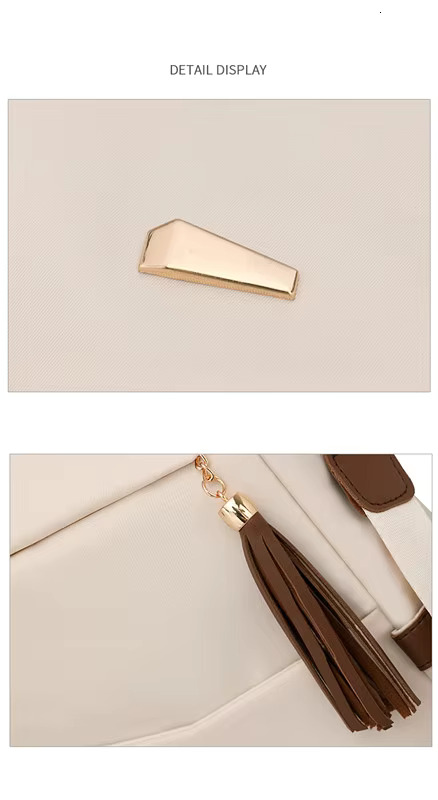 Fashion Tassel Decorative Women Nylon Anti-Theft Backpack Casual Travel Female Shoulder Bag Large Capacity Student School Pack