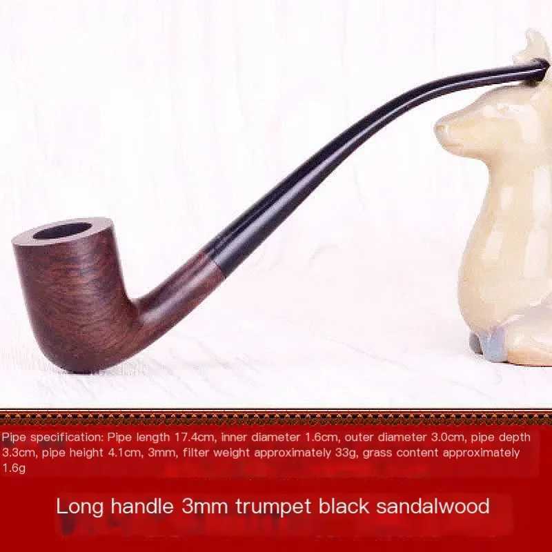 Long Wood Tobacco Pipe Fashion Cigarettes Slim Smoking Pipe 174mm*35mm Y250207