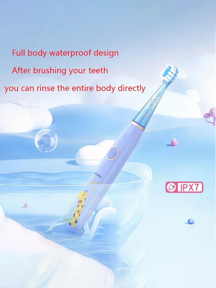 Sonic Electric Toothbrush Cartoon with Colorful LED Light IPX7 Waterproof Overall Clean Teeth Rechargeable Care Toothbrush 250206